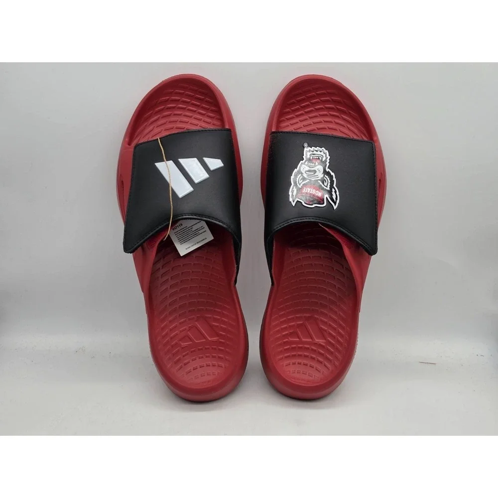Adidas Lightblaze Slide NC State Wolfpack Men 13 Red Black Sandals Shoes IH7119